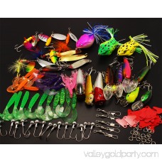 LotFancy 129PCS Fishing Lures - Fishing Baits Kit with Tackle Box, Crankbaits, Rooster Tail Spinner Baits, Fishing Spoons Topwater,Inline Spinnerbait, Frog, Soft Shrimp, Minnow, Popper, Grub, Jig Head